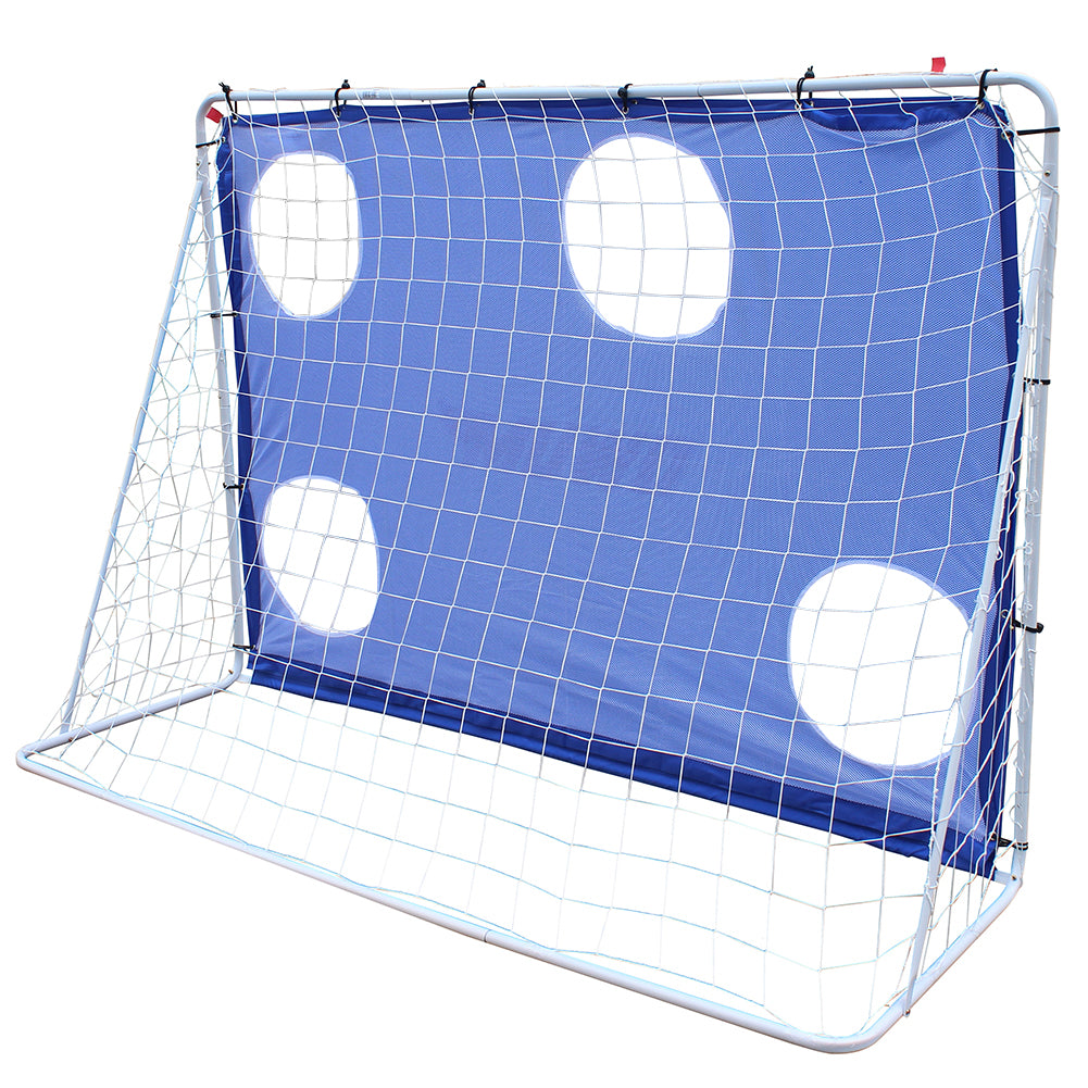 MUWO Fußballtor mit Torwand 217 x 153 cm blau