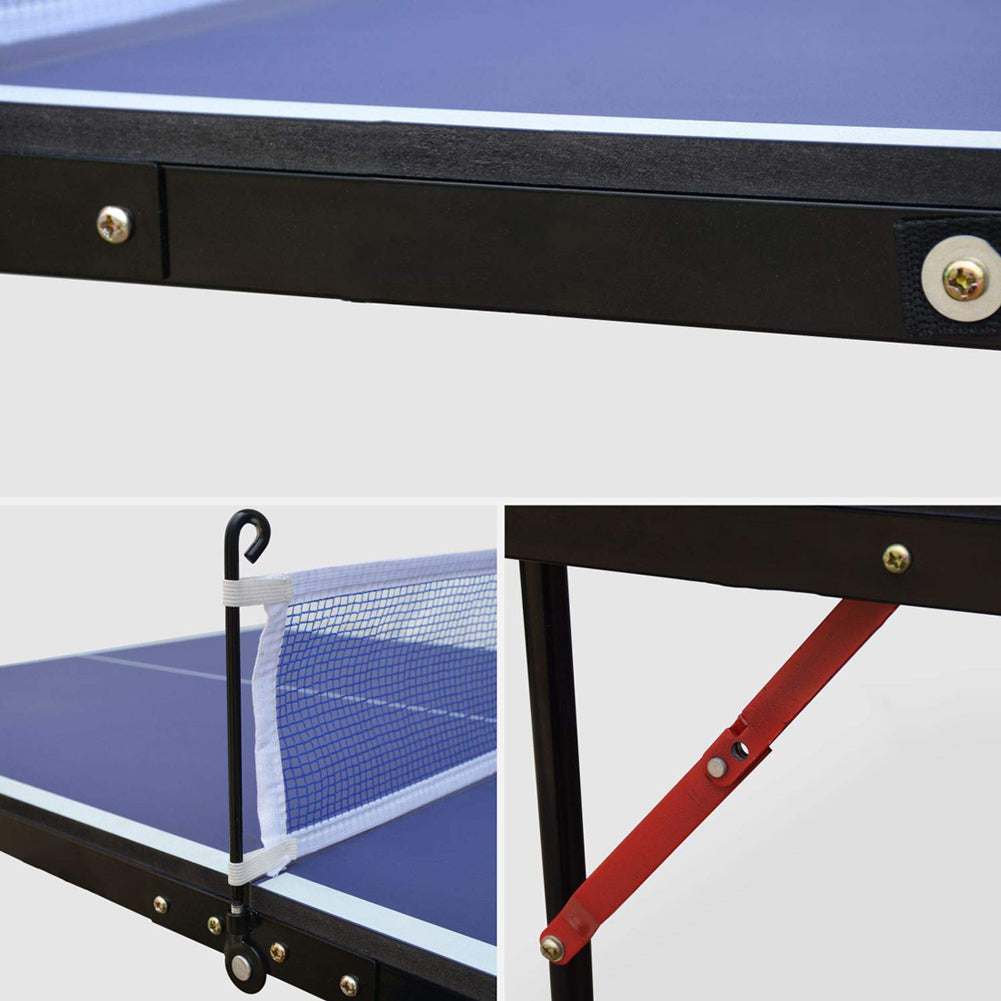 MUWO Indoor faltbare Mini Tischtennisplatte 137 x 76 cm blau