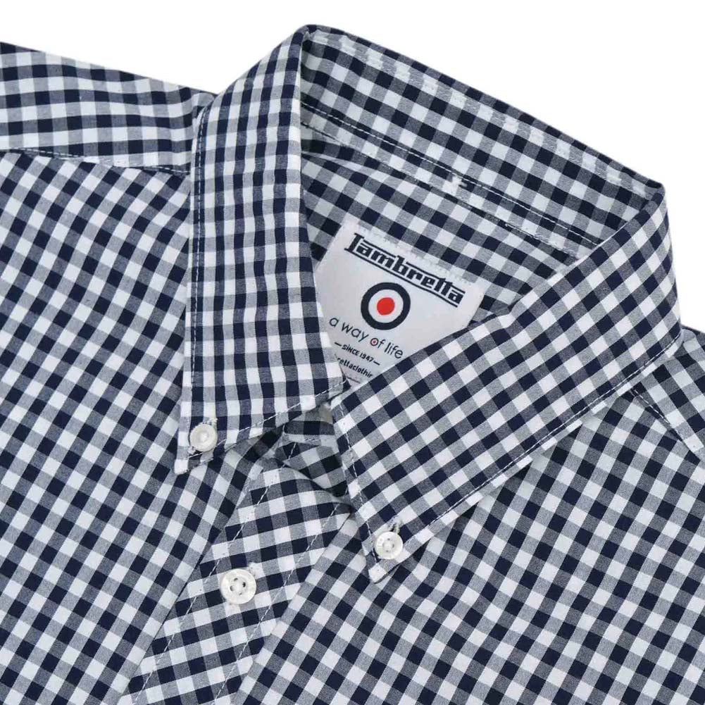 Lambretta Gingham Herren Kurzarm Hemd RWIS1455-NVY