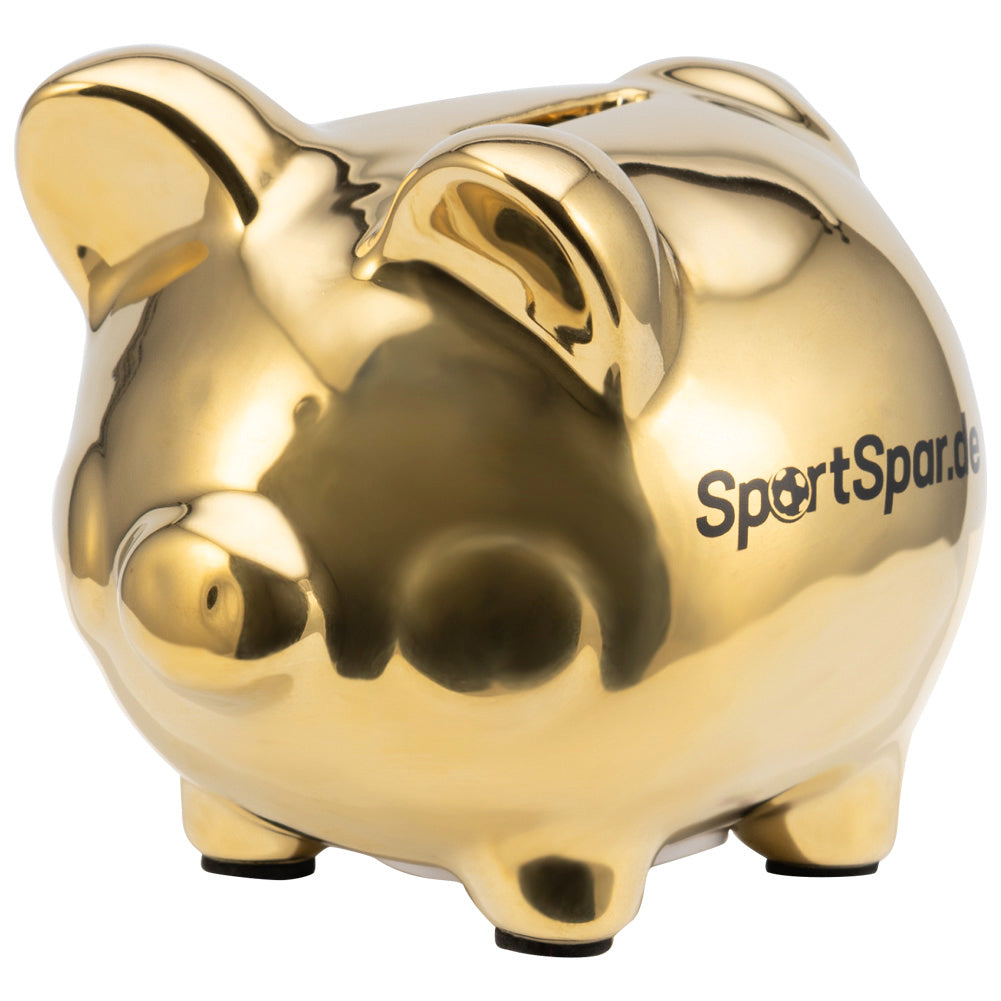 SportSpar.de "SparSau" Sparschwein aus Keramik gold