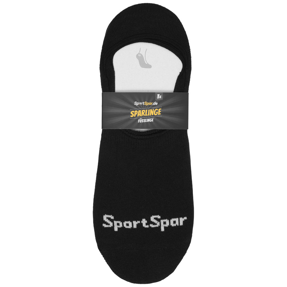 SportSpar.de "Sparlinge" Füßlinge Sneaker Socken 3 Paar schwarz