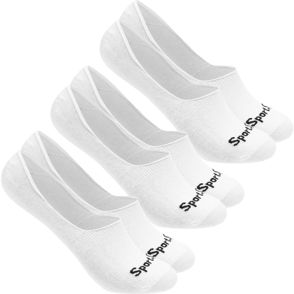SportSpar.de "Sparlinge" Füßlinge Sneaker Socken 3 Paar weiß