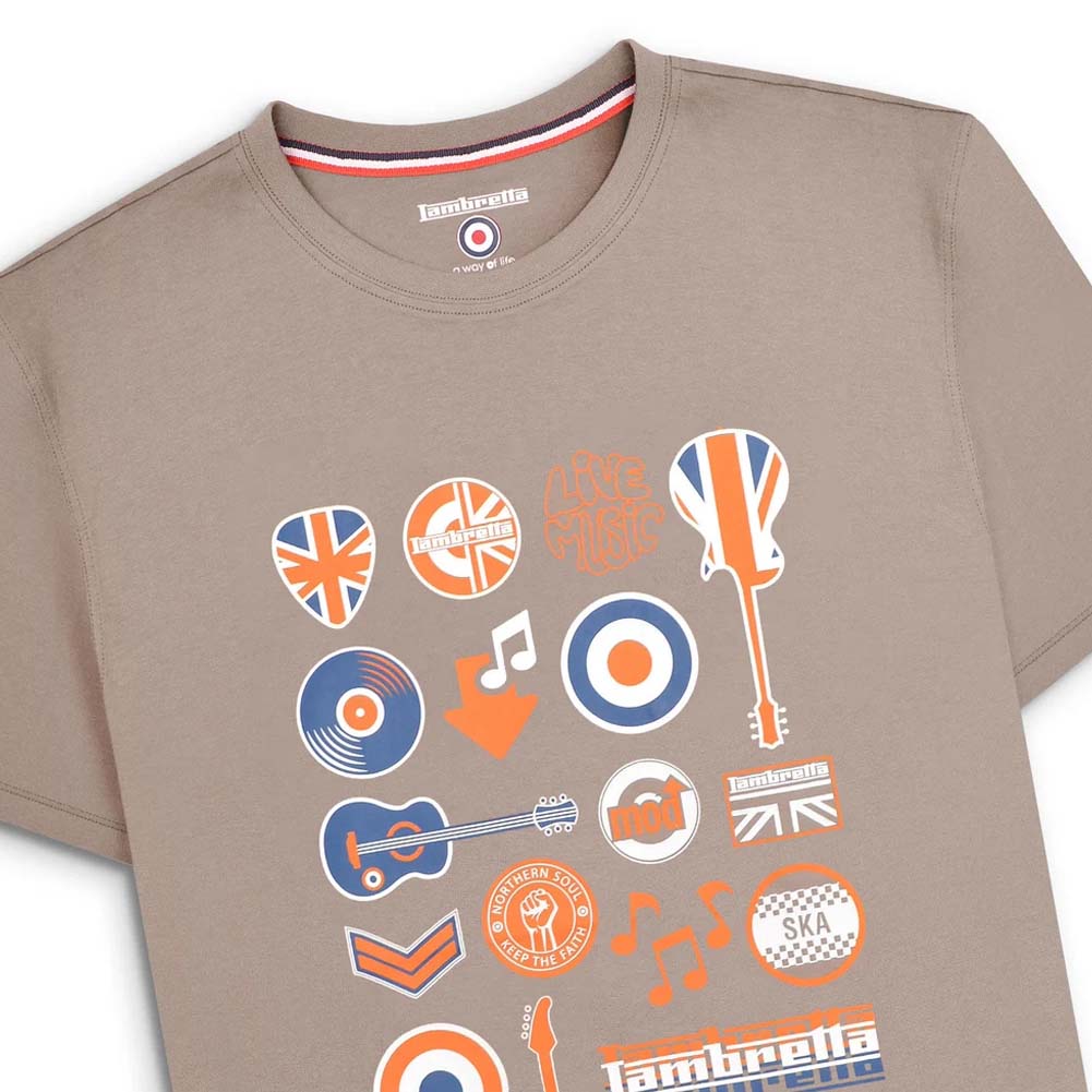 Lambretta Music Icon Tee Herren T-Shirt SS1526-CINDER