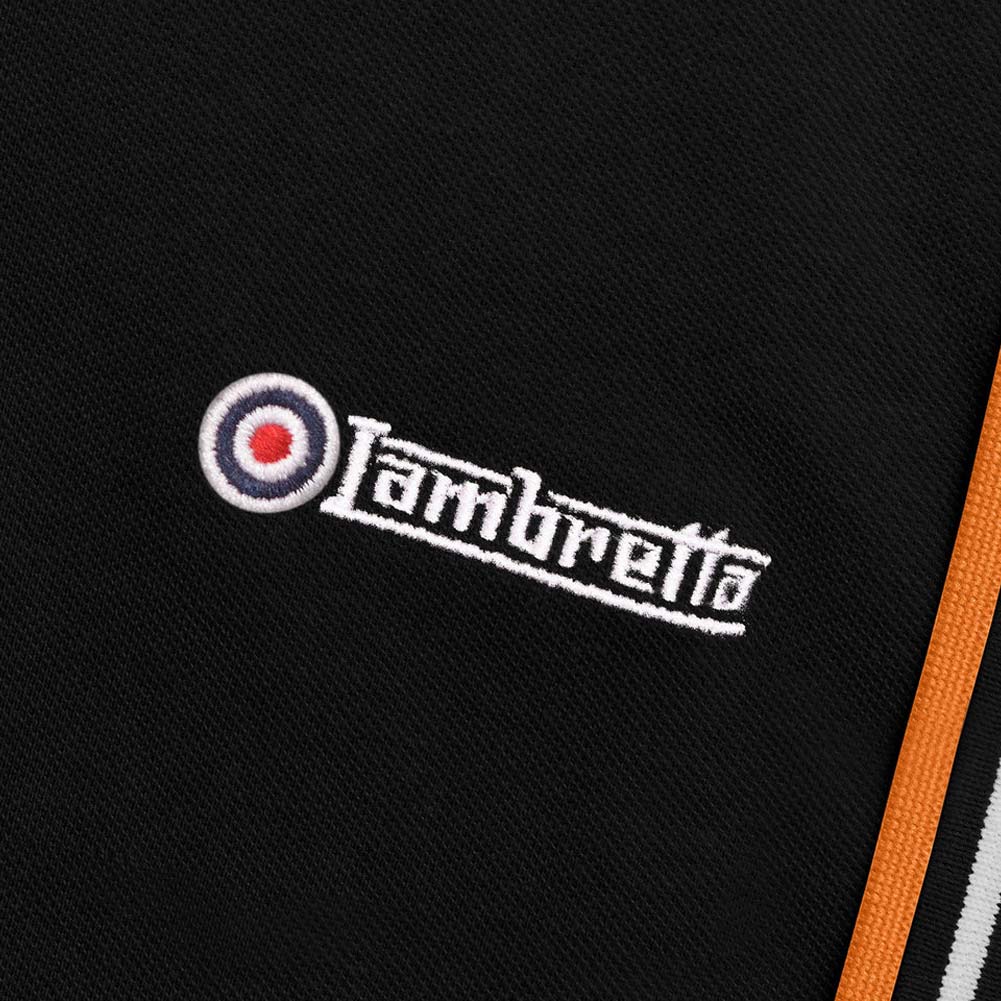 Lambretta Twin Tipped Herren Polo-Shirt SS1608-Black-Wht-Marm