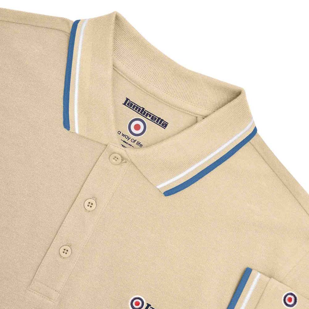 Lambretta Twin Tipped Herren Polo-Shirt SS1608-TOFU