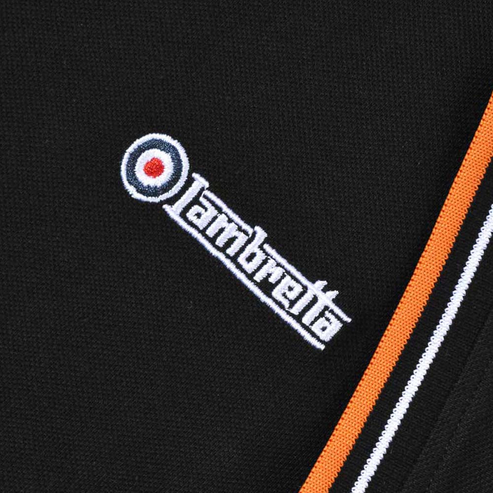 Lambretta Twin Tipped Pique Herren T-Shirt SS4008-BLK-wht-orange