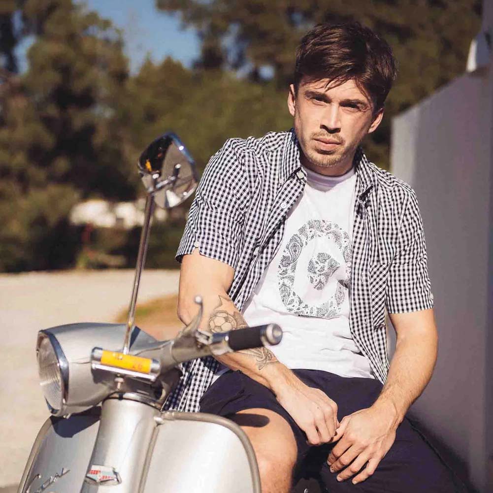 Lambretta Paisley Target Tee Herren T-Shirt SS4012-WHITE