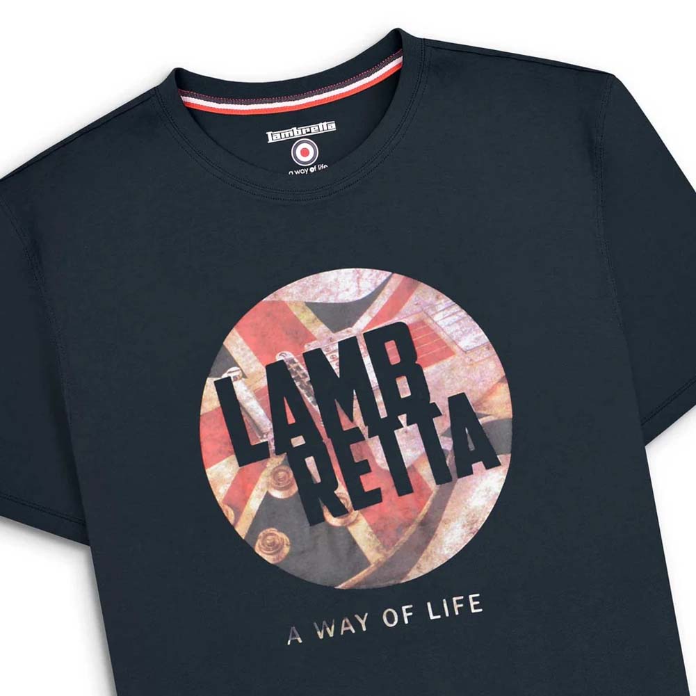 Lambretta Union Jack Guitar Herren T-Shirt SS6741-NAVY