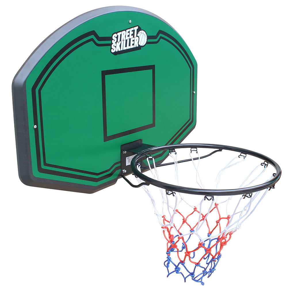 STREETSKILLER Basketballkorb mit Brett und Wandhalterung grün/schwarz