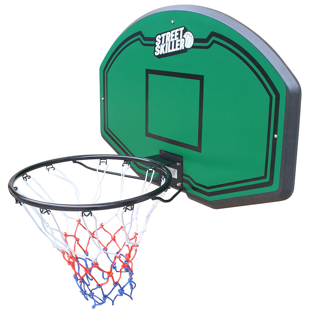 STREETSKILLER Basketballkorb mit Brett und Wandhalterung grün/schwarz