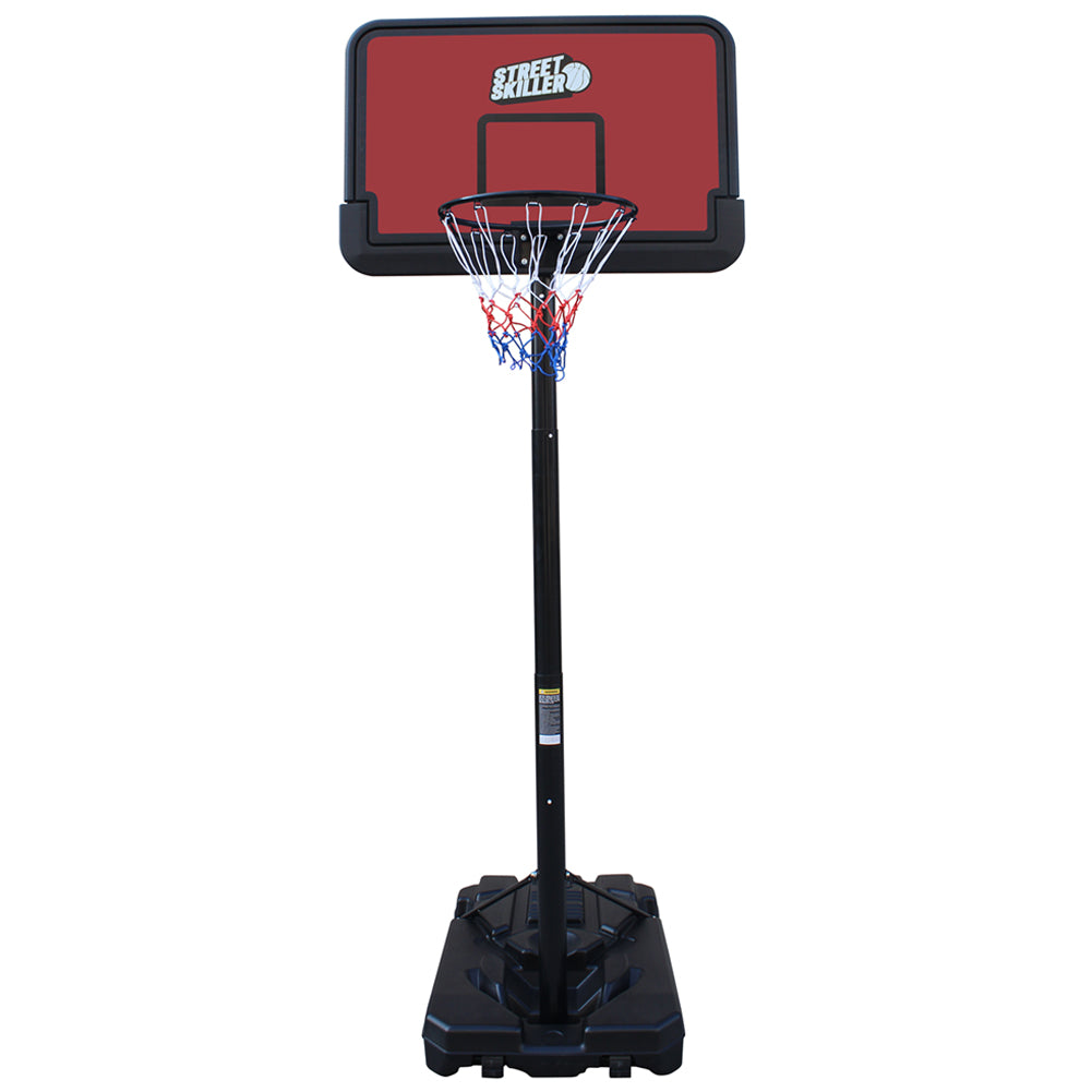STREETSKILLER höhenverstellbarer Outdoor Basketballkorb 2,00 - 3,05 m rot/schwarz