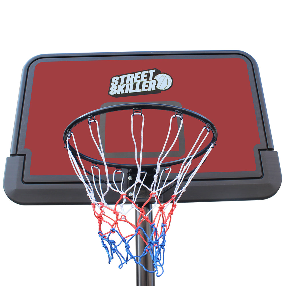 STREETSKILLER höhenverstellbarer Outdoor Basketballkorb 2,00 - 3,05 m rot/schwarz