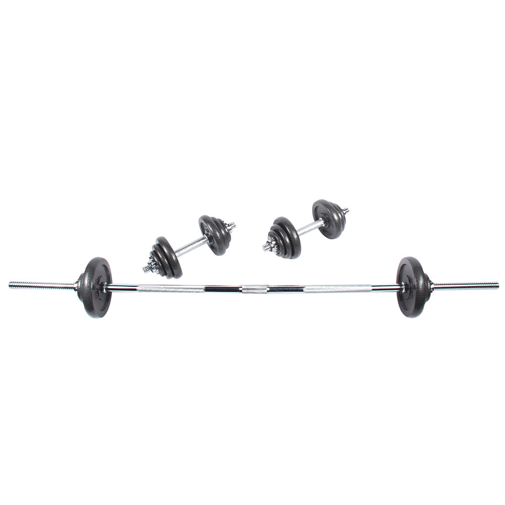 SPORTINATOR "Machine" 2-in-1 Kurz + Langhantel Set 40 kg mit Koffer
